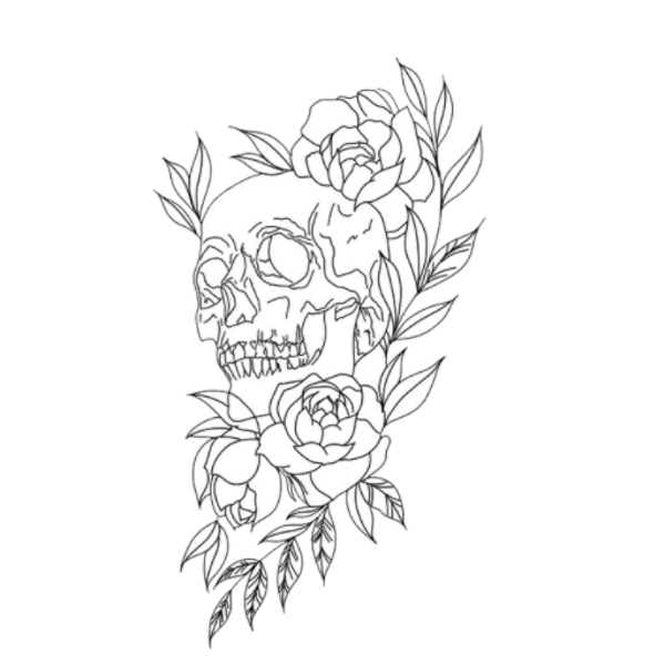 Skull with flowers1