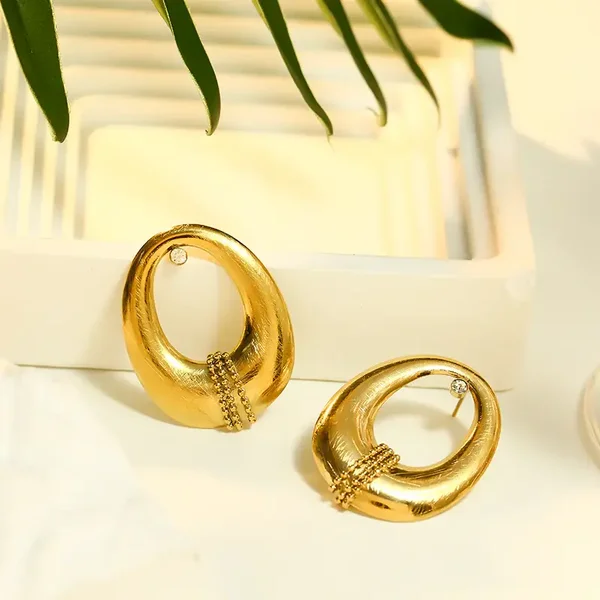 Boucles d'oreilles Dorées Ovale