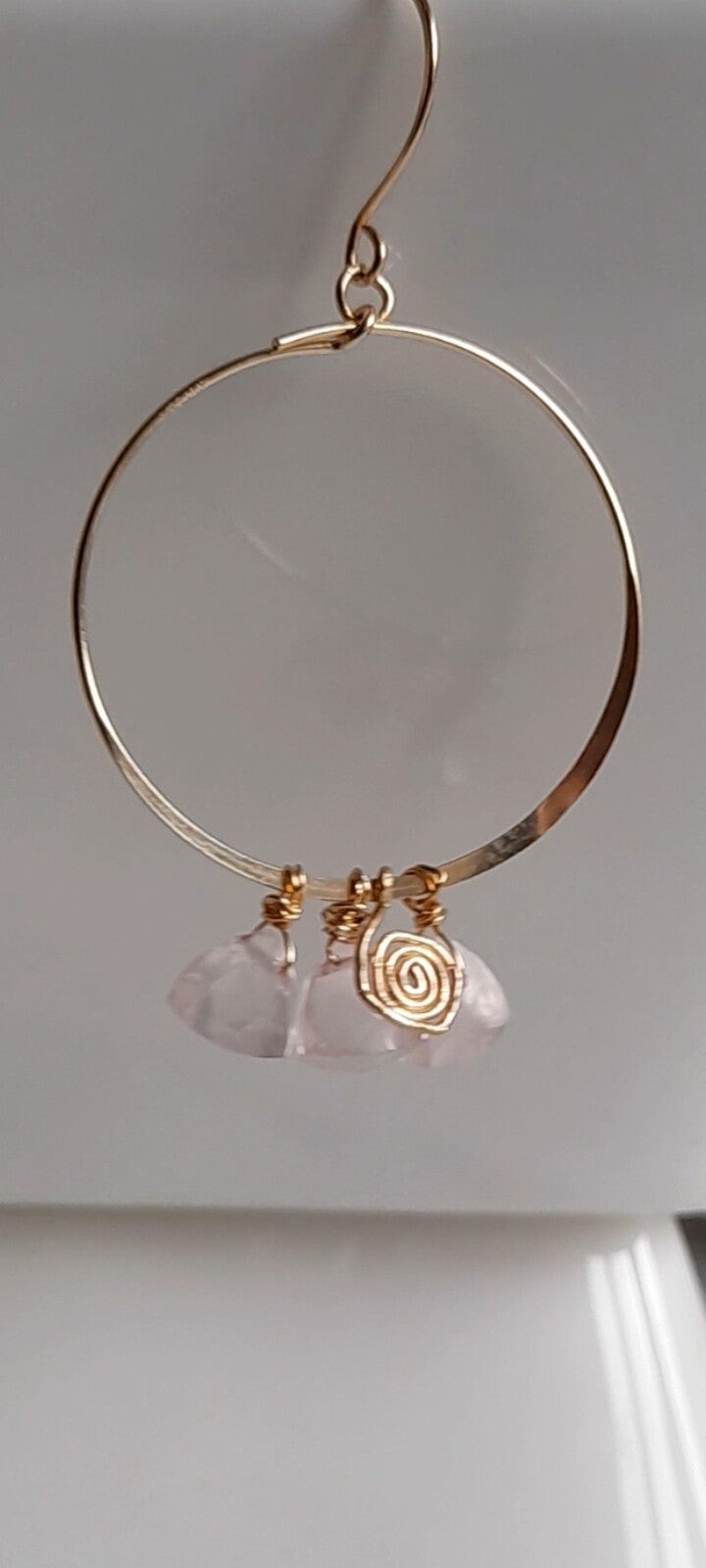 WOW your GODDESS 💓14ct Gold Filled Rose Quartz Earrings FREE DELIVERY 🇮🇪 🇬🇧 🇪🇺