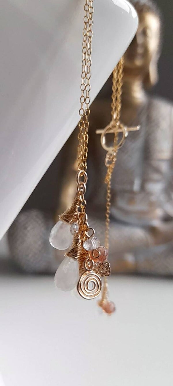 Sun Moon & Stars 14ct Gold Fill Boho Necklace Made in Ireland 🇮🇪 FREE DELIVERY 🇮🇪 🇬🇧 🇪🇺