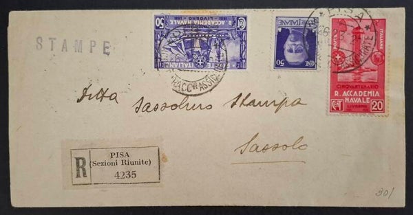 1932 - Raccomandata - Accademia navale di Livorno - Piego