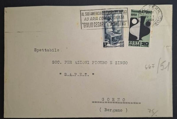 1951 - Triennale di Milano - Busta