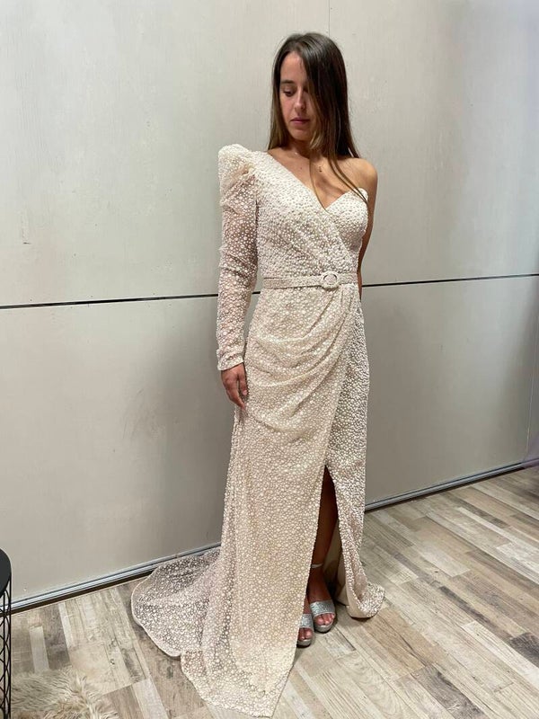 Beige glitter Ruya dress - 1309