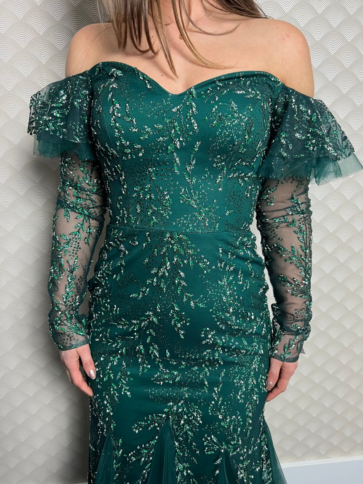 green henna dress Bridesmaid Gown India: Dark Green Henna-Inspired Silk Suit – HATKE BRIDE main image 1