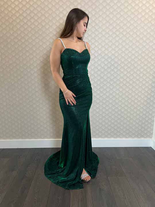 Green pearls dress - 1451