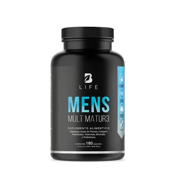Multivitamínico para Hombre 40+ | Con Vitaminas A, C, D, E, Calcio, Colágeno, Creatina y Probióticos