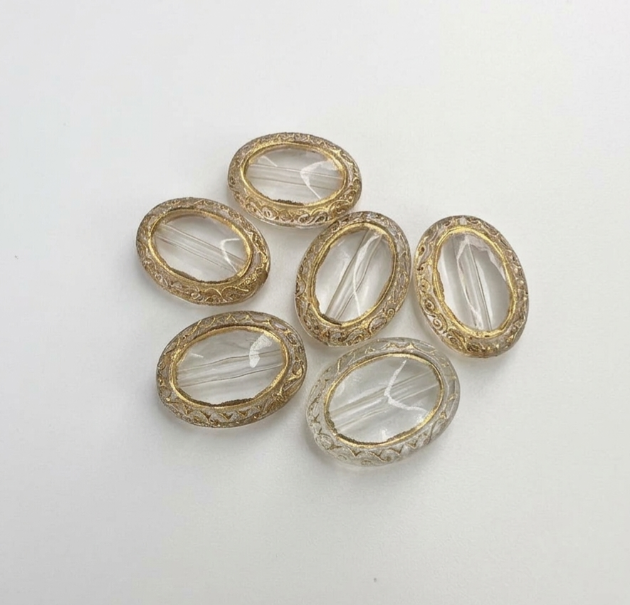 Mix & Match Beads Acryl Clear Gold (set per 2)