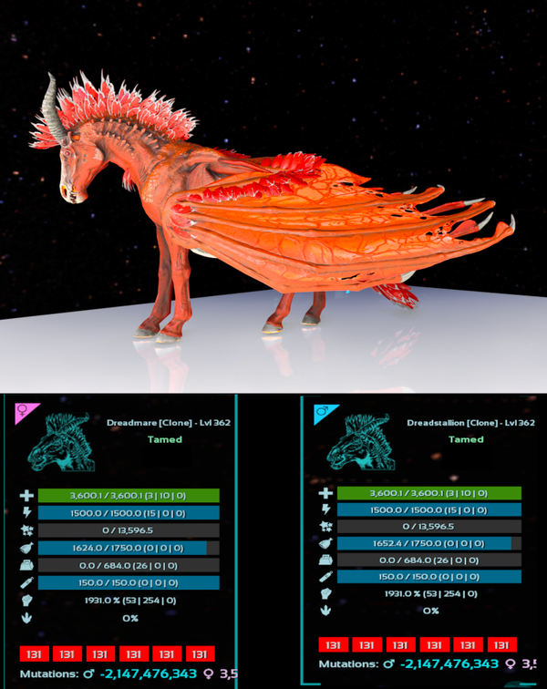ID131 Dreadmare adult clones