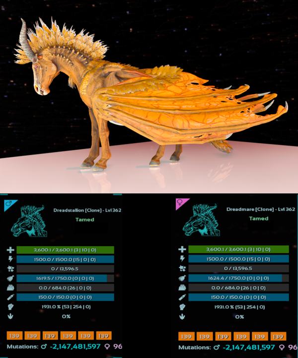 ID139 Dreadmare adult clones