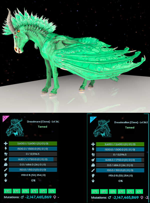 ID171 Dreadmare adult clones