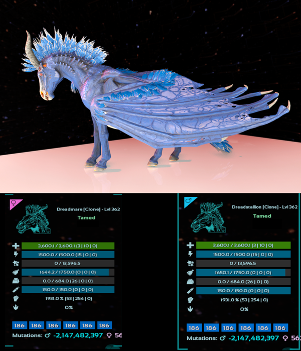 ID186 Dreadmare adult clones