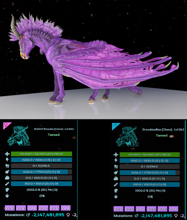 ID204 Dreadmare adult clones