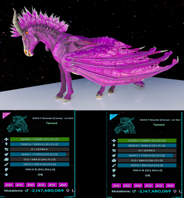 ID210 Dreadmare adult clones