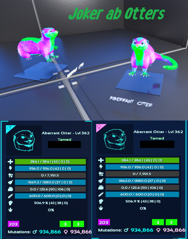 Joker Otter adult clones