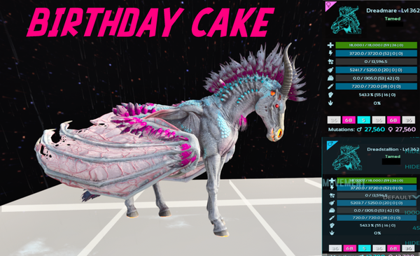 Birthday Cake Dreadmare adult clones