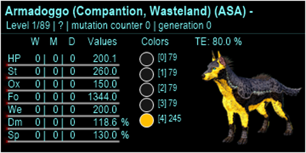 ID177 Armadoggo LVL 1 Adult clones