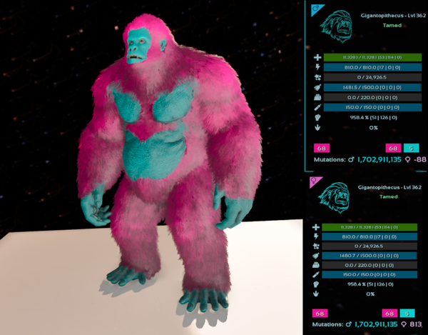 Cotton Candy Gigantopithecus adult clones