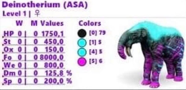 Galaxy Deinotherium LEVEL 1 adult female clone
