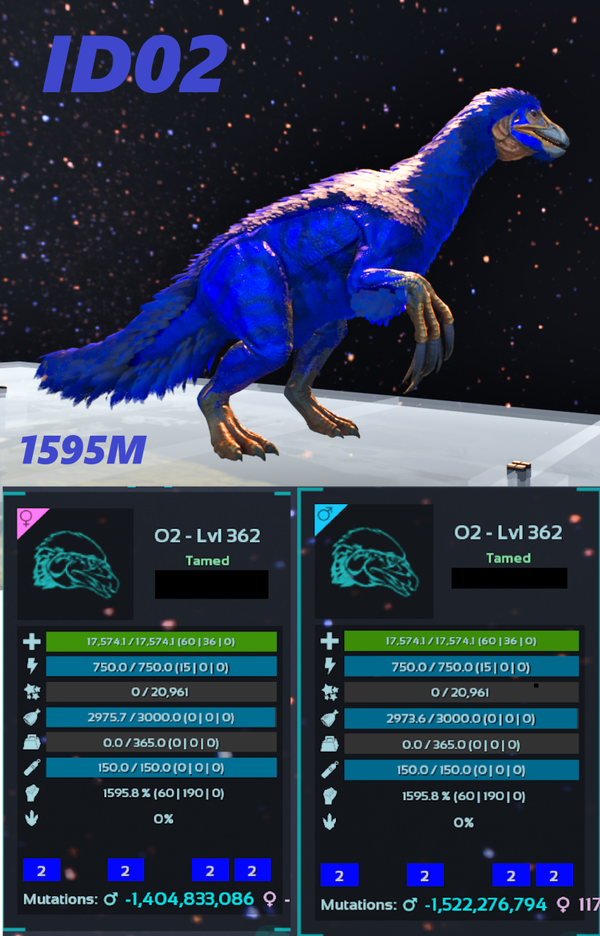 ID2 Therizinosaurus adult clones