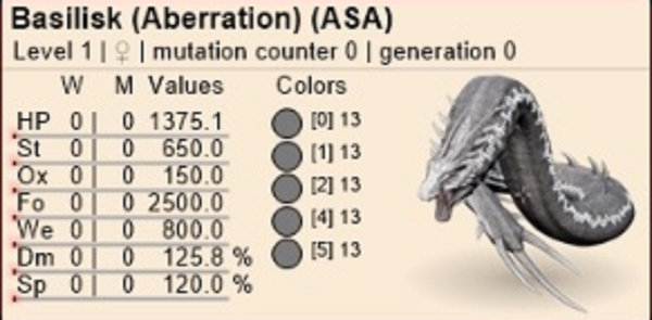 ID13 Female Basilisk adult clones