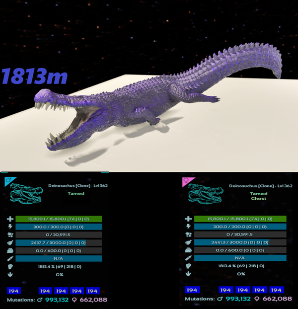 ID194 DEINOSUCHUS 1813M adult clones