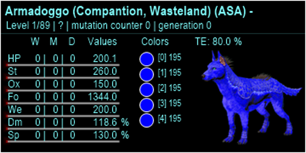 ID195 Armadoggo LVL 1 Adult clones
