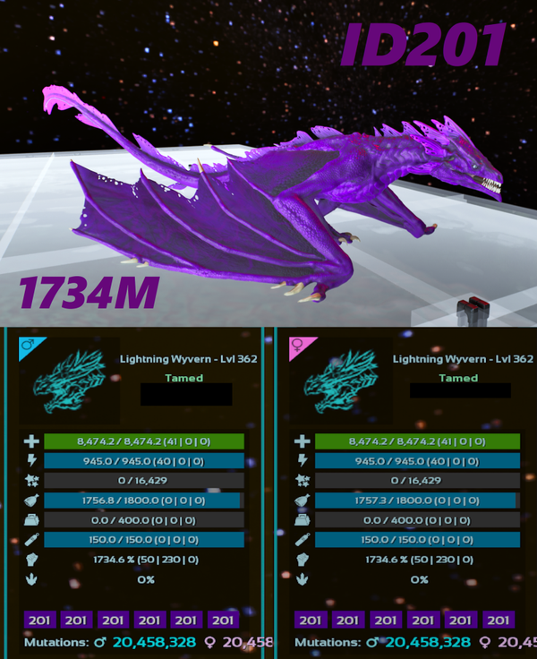 ID201 Lightning Wyvern adult clones