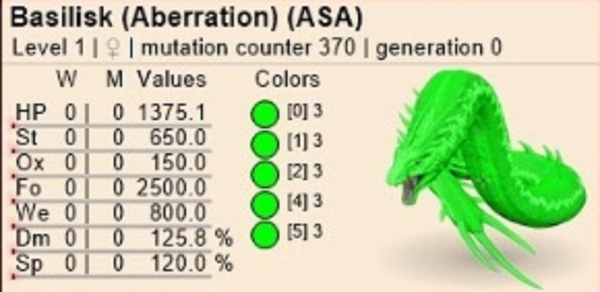 ID3 Female Basilisk adult clones