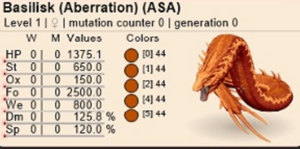 ID44 Female Basilisk adult clones