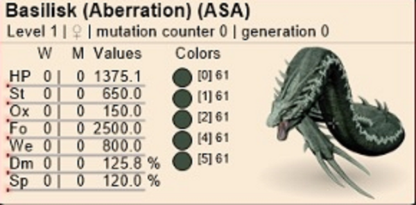 ID61 Female Basilisk adult clones