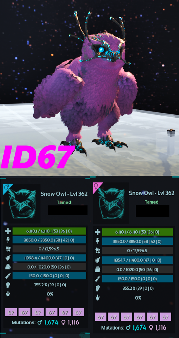 ID67 Snow Owl adult Clones