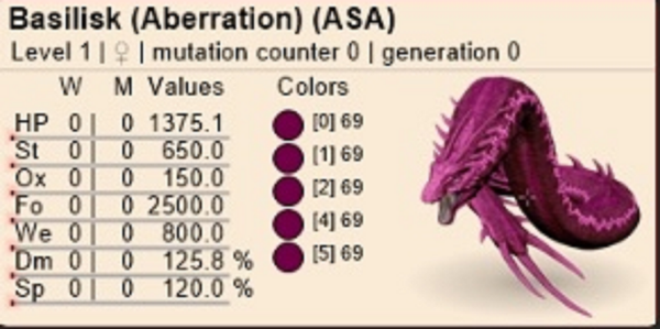 ID69 Female Basilisk adult clones