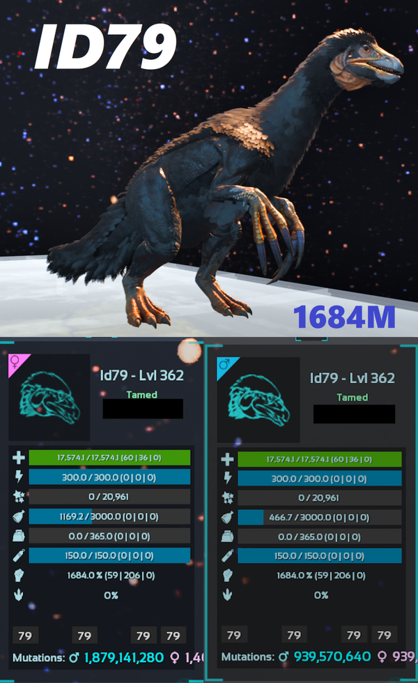 ID79 Therizinosaurus adult clones