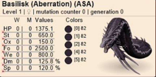 ID82 Female Basilisk adult clones