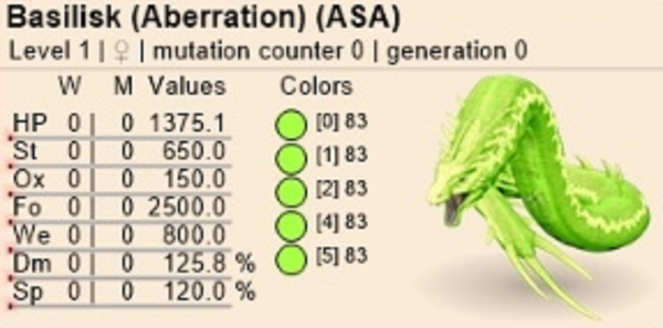 ID83 Female Basilisk adult clones