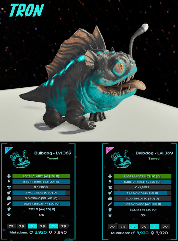 Tron Bulb Dog Adult Clones