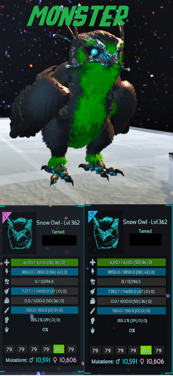 Monster Snow Owl adult clones