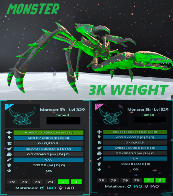 Monster 3k Karkinos Adult Clones