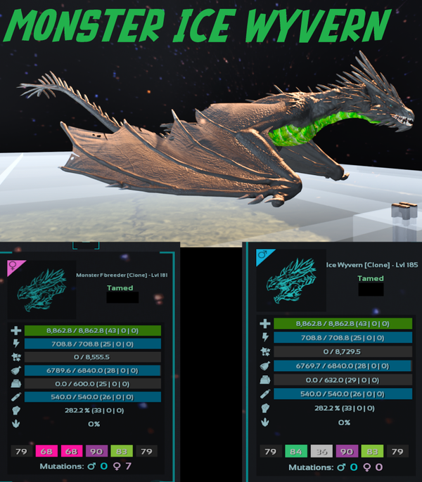 Monster ICE Wyvern Adult Clone