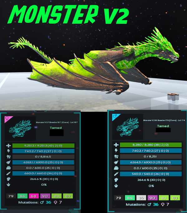 Monster v2 ICE Wyvern Adult Clone