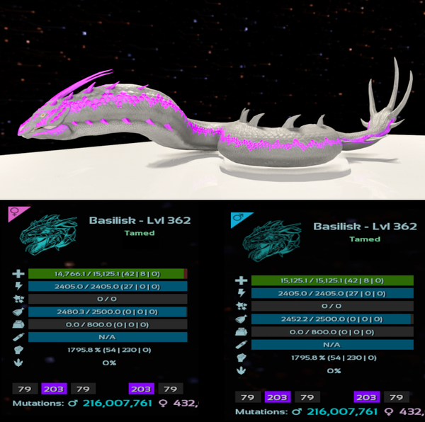 Nightmare Basilisk adult clones