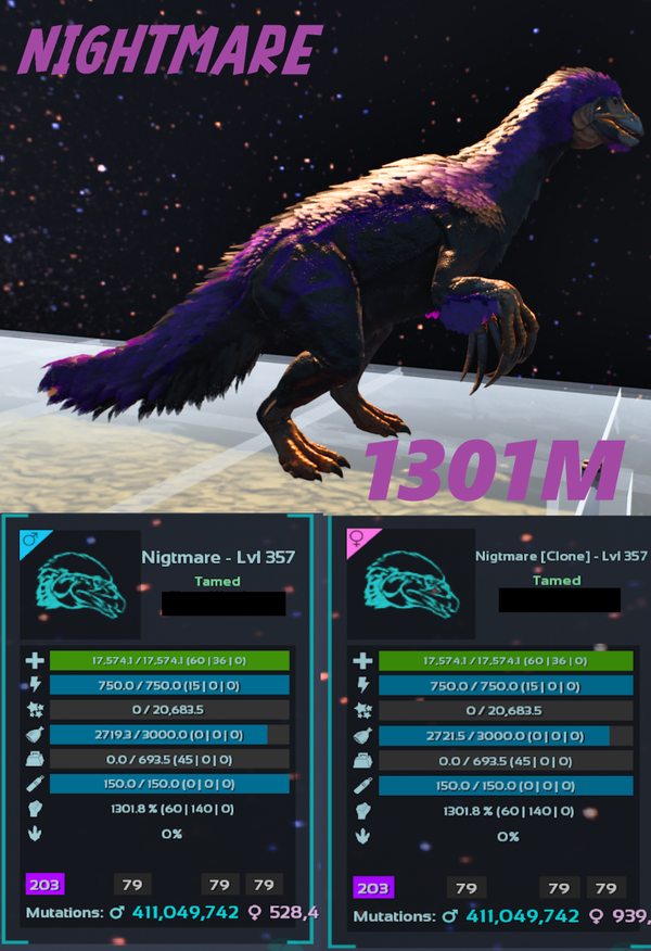 Nightmare clones Therizinosaurus adult clones