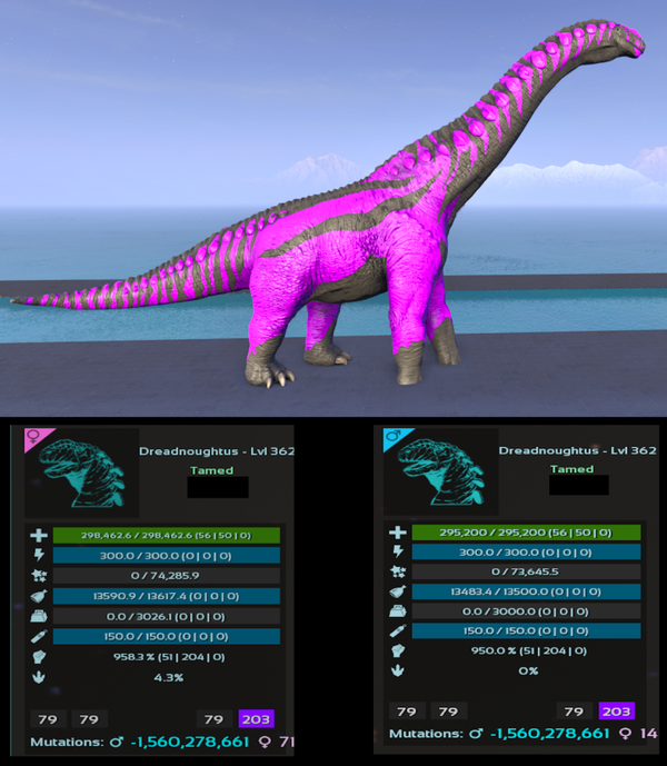 Nightmare 950m Dreadnoughtus adult clones