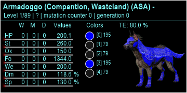 Subzero Armadoggo LVL 1 Adult clones