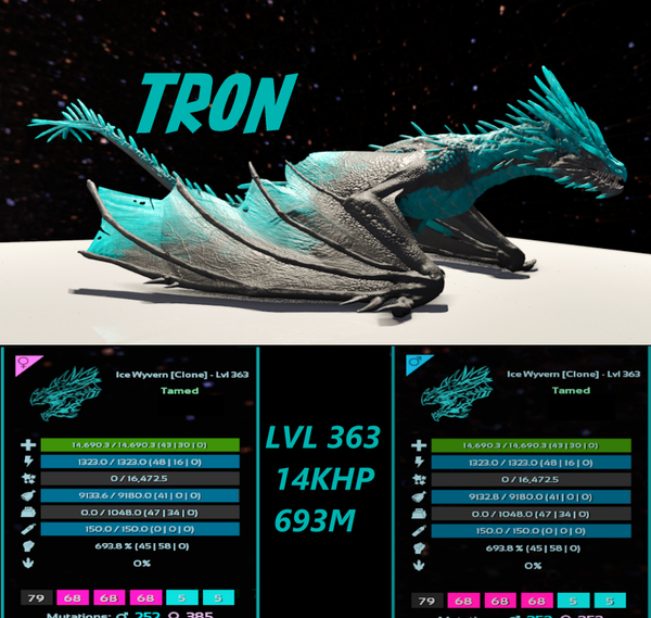 Tron ICE Wyvern LVL363 adult clones
