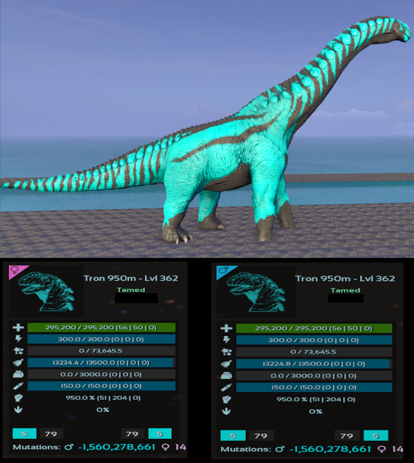 Tron 950m Dreadnoughtus adult clones