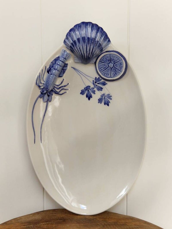 Marina blauw - Bord ovaal