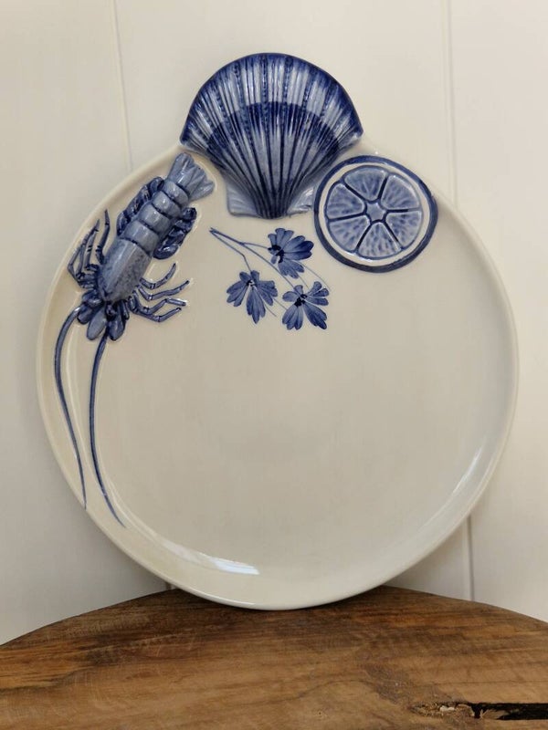 Marina blauw - Bord rond