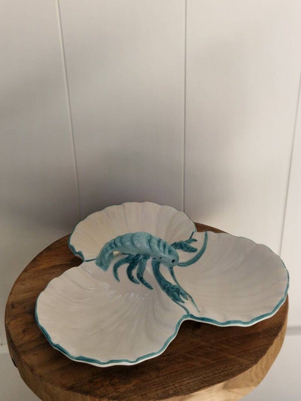Marina turquoise - 3-vaks schaal kreeft