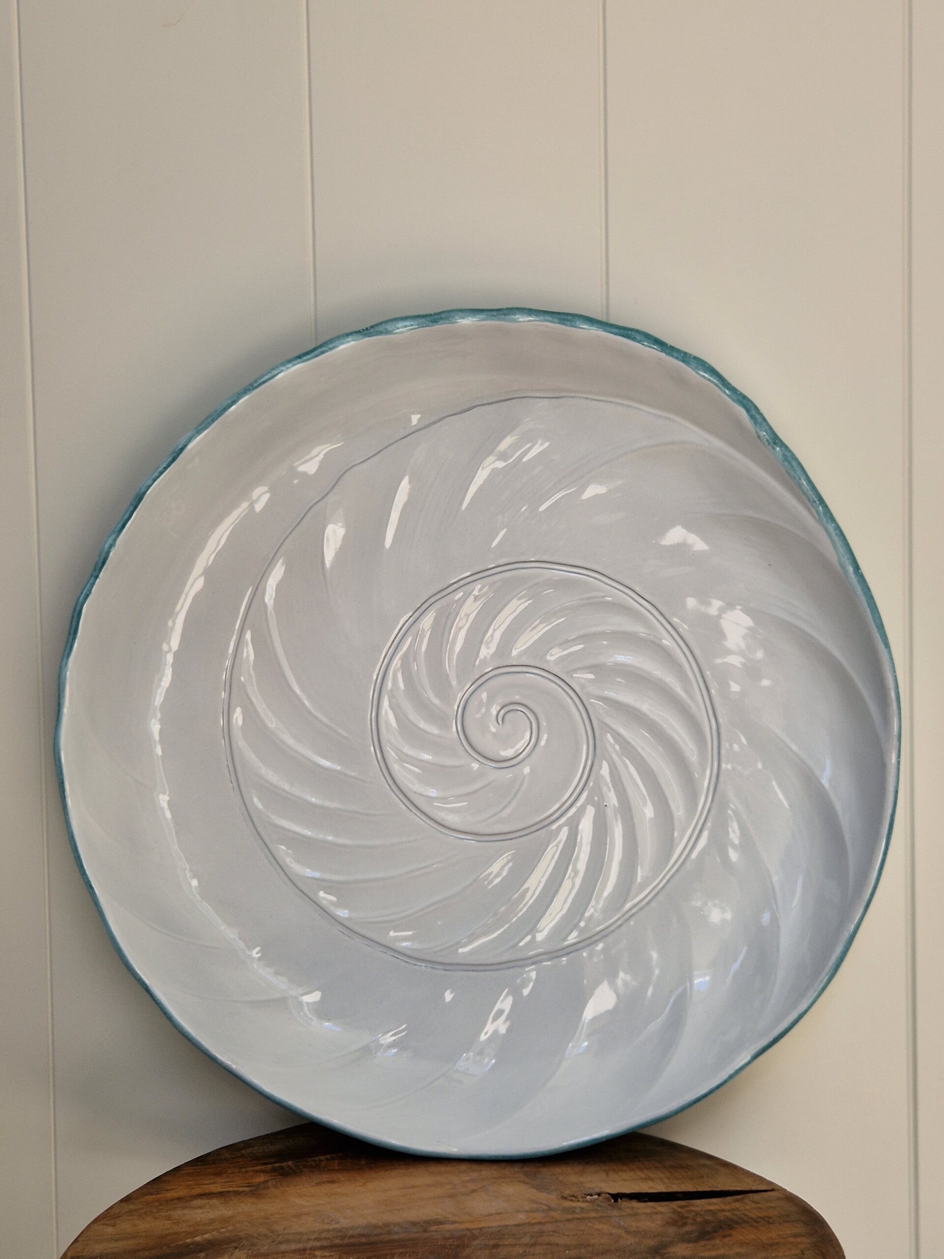Marina turquoise - Schaal schelp groot